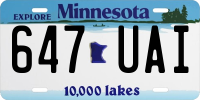 MN license plate 647UAI