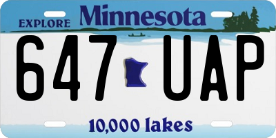 MN license plate 647UAP