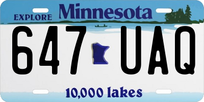 MN license plate 647UAQ