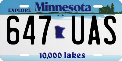 MN license plate 647UAS