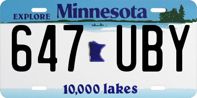 MN license plate 647UBY