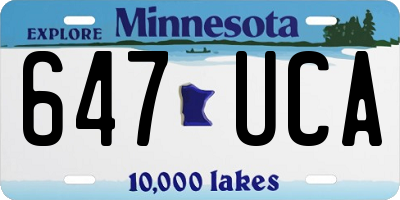 MN license plate 647UCA