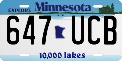 MN license plate 647UCB