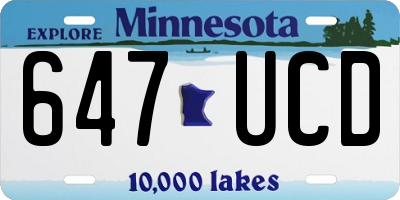 MN license plate 647UCD