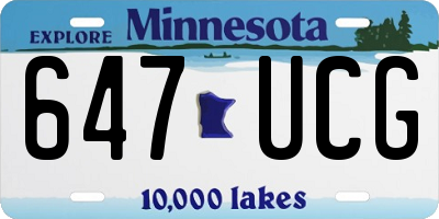MN license plate 647UCG