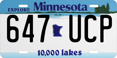 MN license plate 647UCP