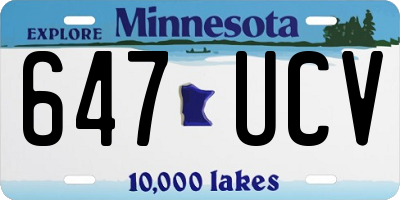 MN license plate 647UCV