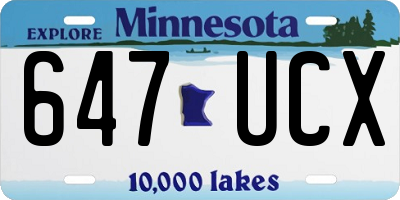 MN license plate 647UCX