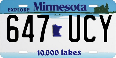 MN license plate 647UCY