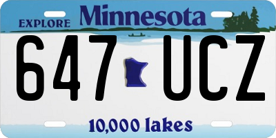 MN license plate 647UCZ