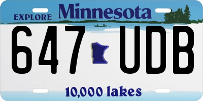 MN license plate 647UDB