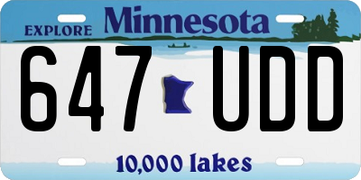 MN license plate 647UDD