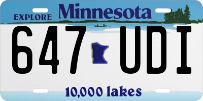 MN license plate 647UDI