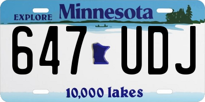 MN license plate 647UDJ