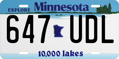 MN license plate 647UDL