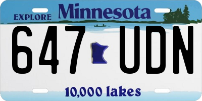 MN license plate 647UDN