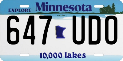 MN license plate 647UDO