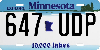 MN license plate 647UDP