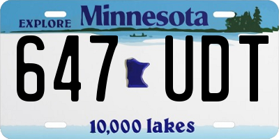 MN license plate 647UDT