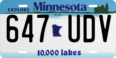 MN license plate 647UDV