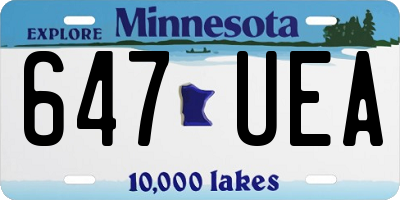 MN license plate 647UEA