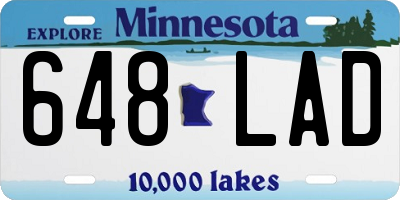 MN license plate 648LAD