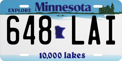 MN license plate 648LAI