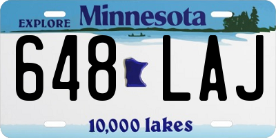 MN license plate 648LAJ