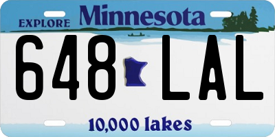 MN license plate 648LAL