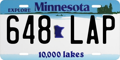 MN license plate 648LAP