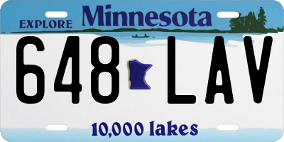 MN license plate 648LAV