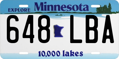 MN license plate 648LBA