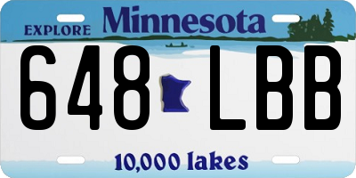 MN license plate 648LBB