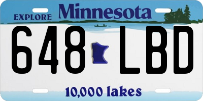 MN license plate 648LBD