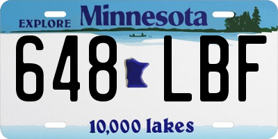MN license plate 648LBF