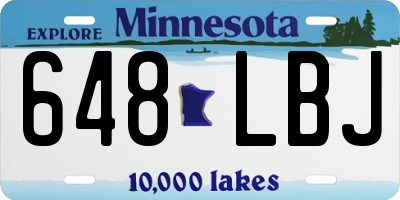 MN license plate 648LBJ