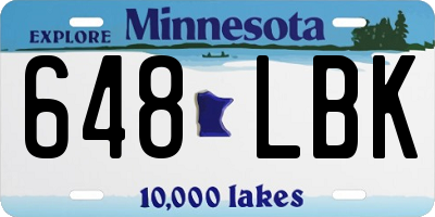 MN license plate 648LBK