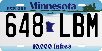 MN license plate 648LBM