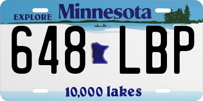 MN license plate 648LBP
