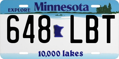 MN license plate 648LBT
