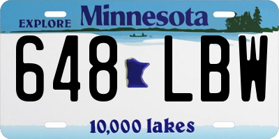 MN license plate 648LBW