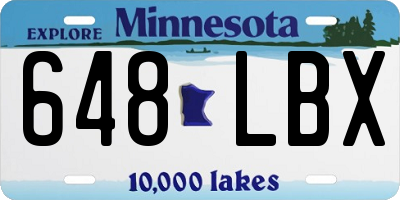 MN license plate 648LBX
