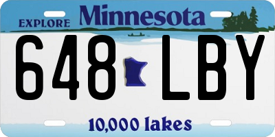 MN license plate 648LBY