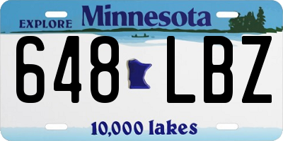 MN license plate 648LBZ