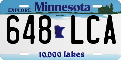 MN license plate 648LCA