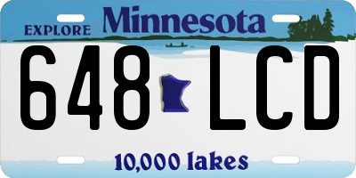 MN license plate 648LCD