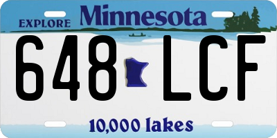 MN license plate 648LCF