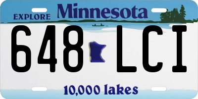 MN license plate 648LCI