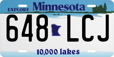 MN license plate 648LCJ