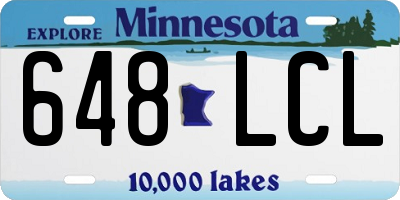 MN license plate 648LCL